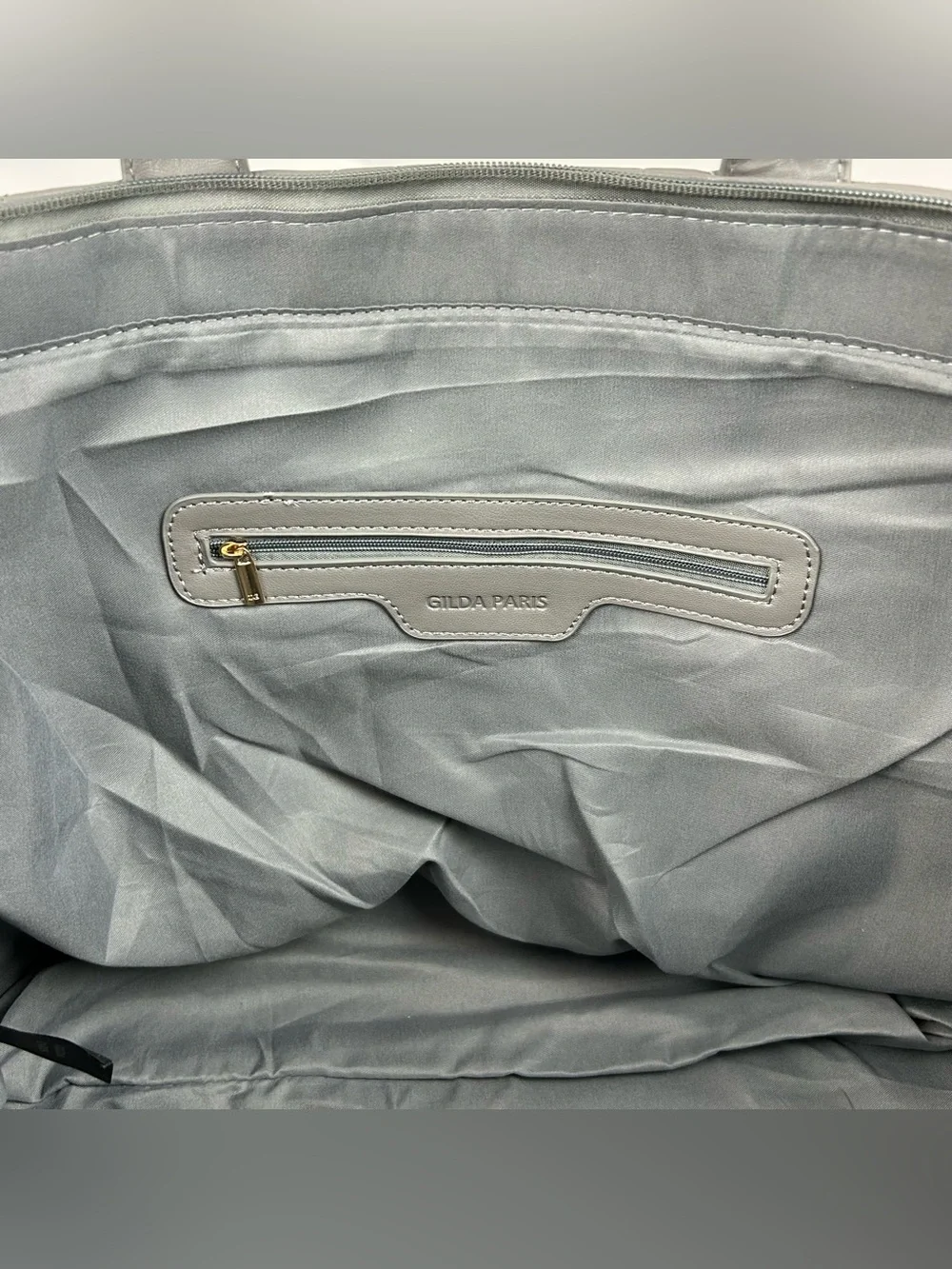 *NEW* Gilda Paris Large Quilted Tote Satchel Grey